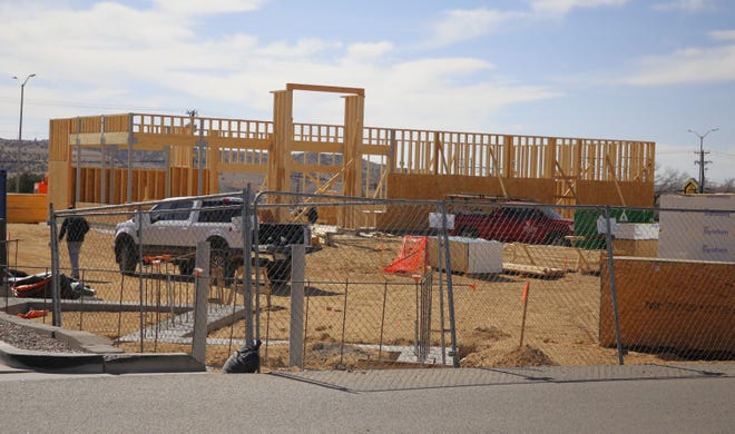 Framing work continues Tuesday, March 12 on the new Whataburger location at 5520 E. Main St. in Farmington.