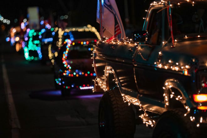Floats ride down the street at the annual Las Cruces Electric Light Parade near Apodaca Park on Wednesday, June 3, 2019.