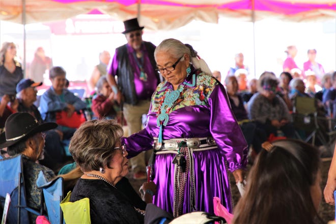 A crowd attends Elder Fest, Thursday, Oct. 3, 2019, during the 108th Navajo Nation Fair in Shiprock.