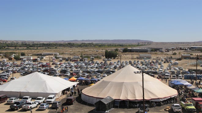 The Elder Fest tent is seen, Thursday, Oct. 3, 2019, at the 108th Northern Navajo Nation Fair in Shiprock.