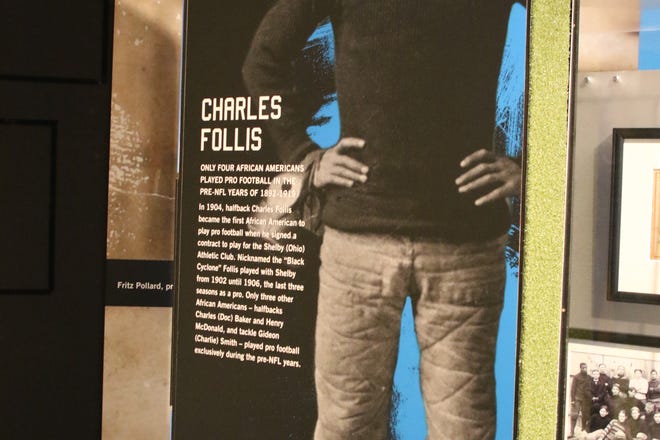 The "Gridiron Glory" exhibition at the Farmington Museum at Gateway Park includes a section devoted to African-American pioneers in pro football.