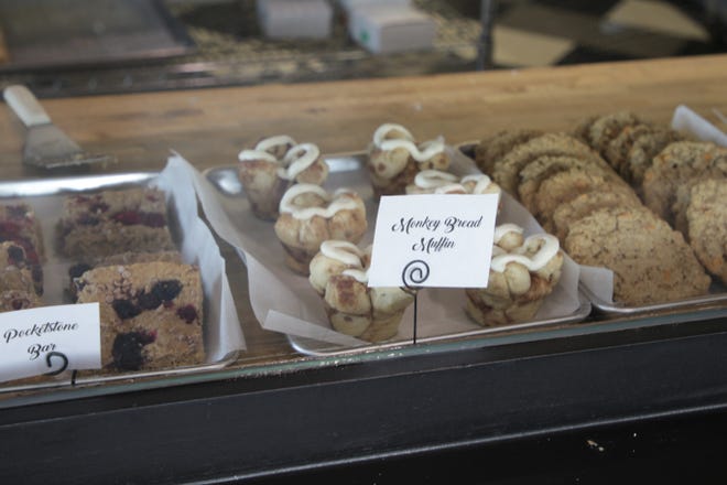 Pocketstone Bakery & Cafe, located at 4009 E. Main Street in Farmington, offers plenty of freshly baked treats, including the "Monkey Bread Muffin" and the "Pocketstone Bar."