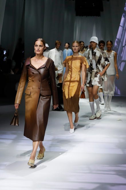 Model Yasmin Le Bon joined the Fendi 2021 women's spring-summer ready-to-wear collection
