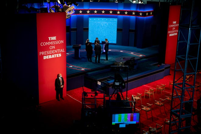 Final preparations are made before the first Presidential debate between President Donald Trump and Democratic presidential candidate, former Vice President Joe Biden.