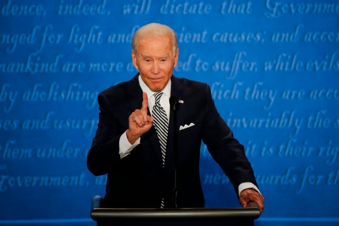 Democratic presidential candidate, former Vice President Joe Biden debates President Donald Trump in the first Presidential debate.
